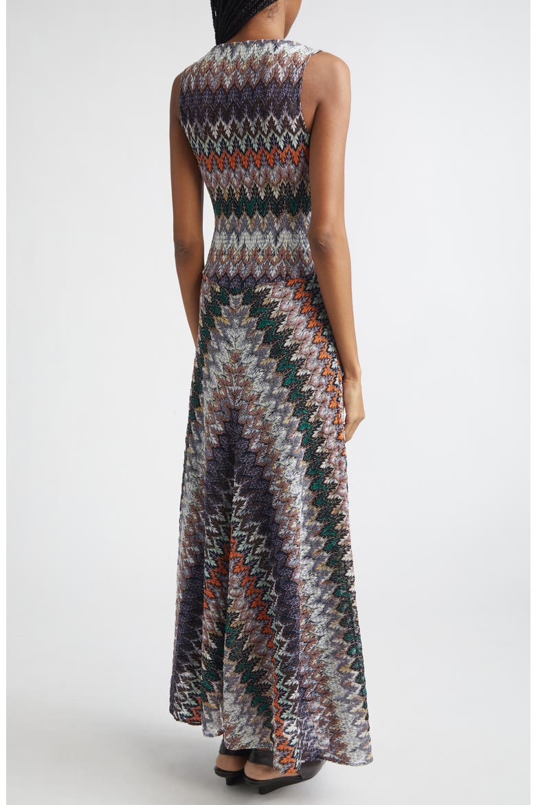 Metallic Zigzag Raschel Knit Dress, Alternate, color, GREY/ BLACK MULTI