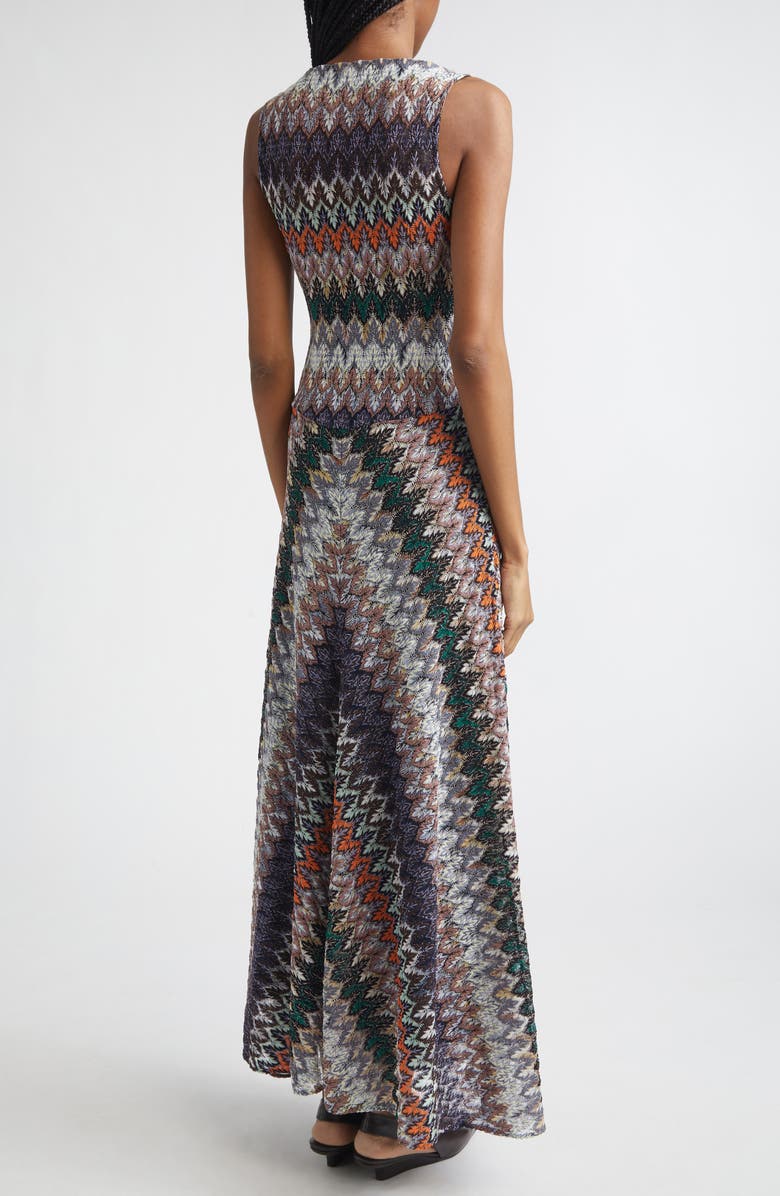 Missoni Metallic Zigzag Raschel Knit Dress, Alternate, color, Grey/ Black Multi