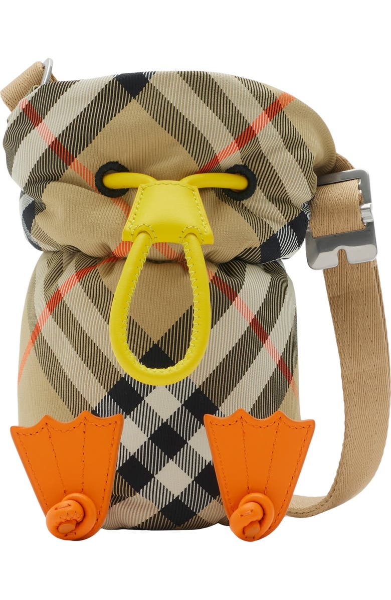 Burberry Duck Check Nylon Bottle Holder, Main, color,