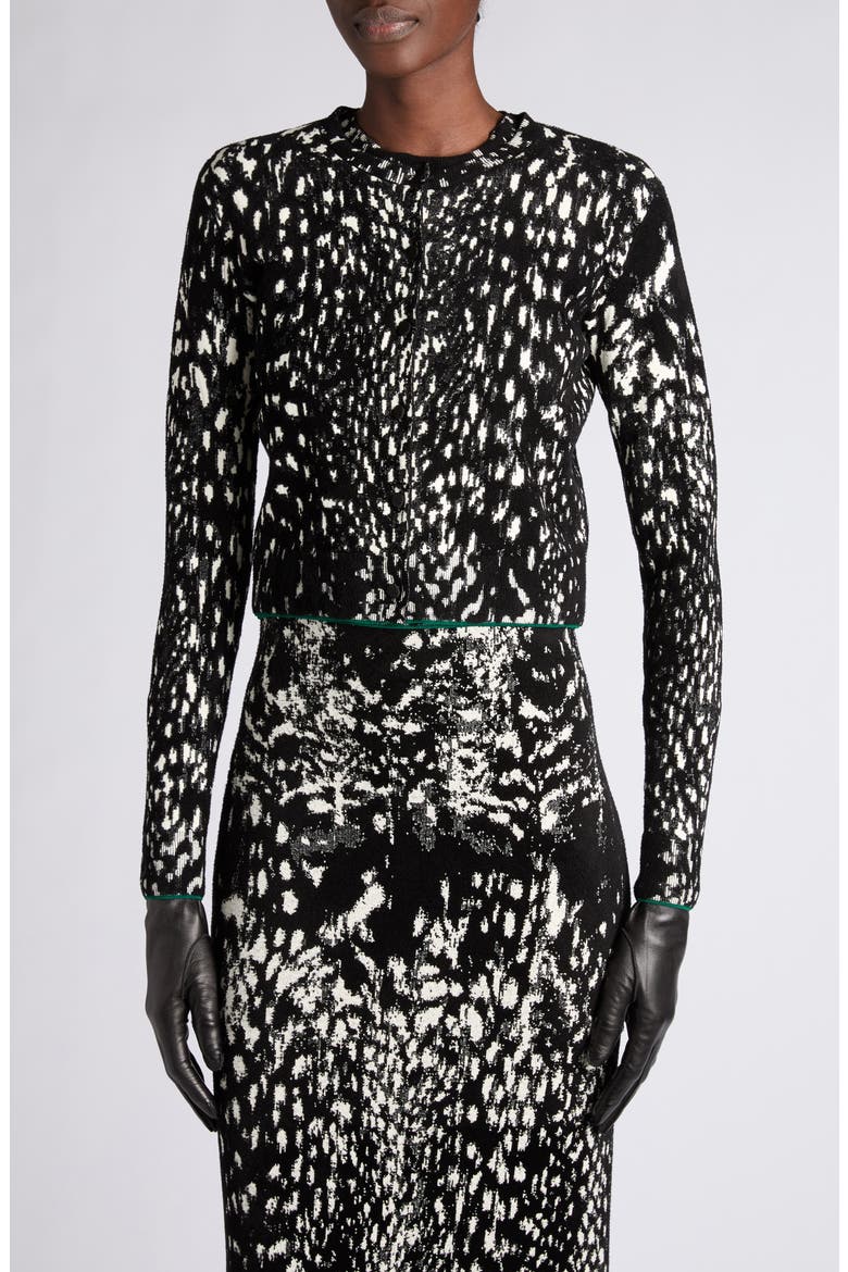 Lynx Jacquard Cardigan, Main, color, BLACK/ WHITE