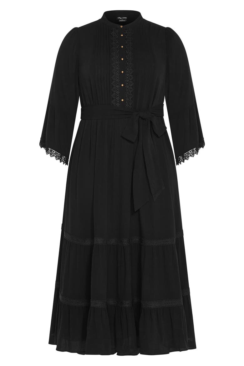 Camille Long Sleeve Maxi Dress, Alternate, color, BLACK