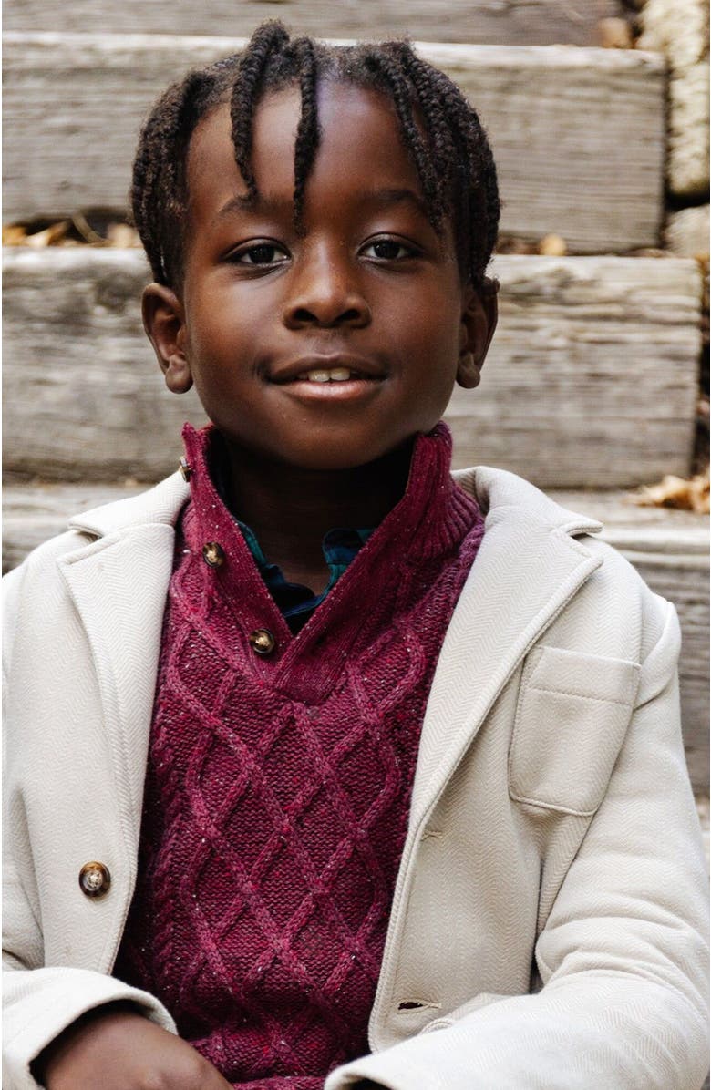 Hope & Henry Baby Boys' Mock Neck Cable Sweater, Infant, Alternate, color, 