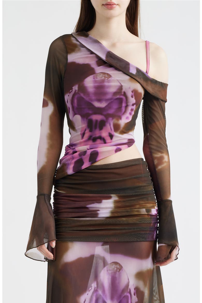 Susurro Print Off the Shoulder Top, Main, color, MOKA