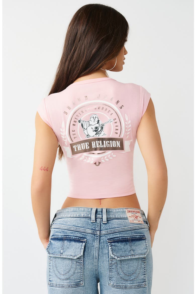Notch Neck Camp Sleeve T-Shirt, Alternate, color, DULL PINK