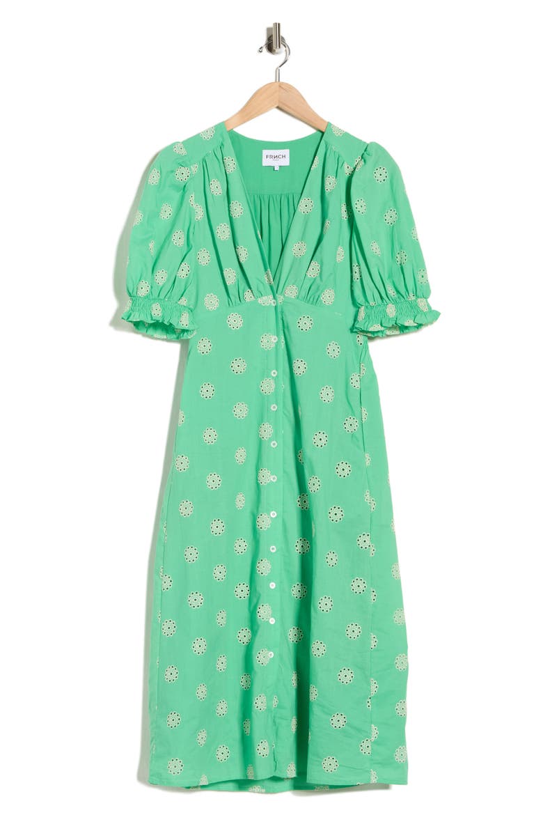 Gabrielle Cotton Eyelet Dress, Alternate, color, EMERAUDE