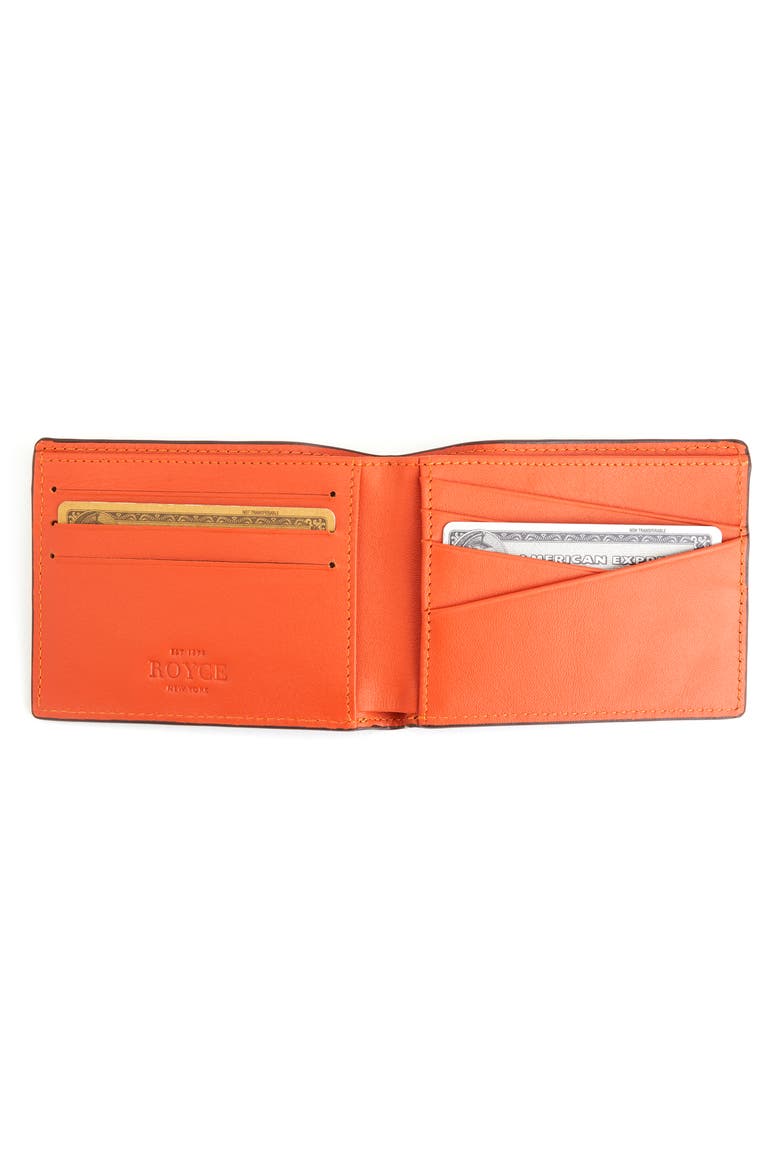 RFID Leather Bifold Wallet, Alternate, color, BROWN / BURNT ORANGE