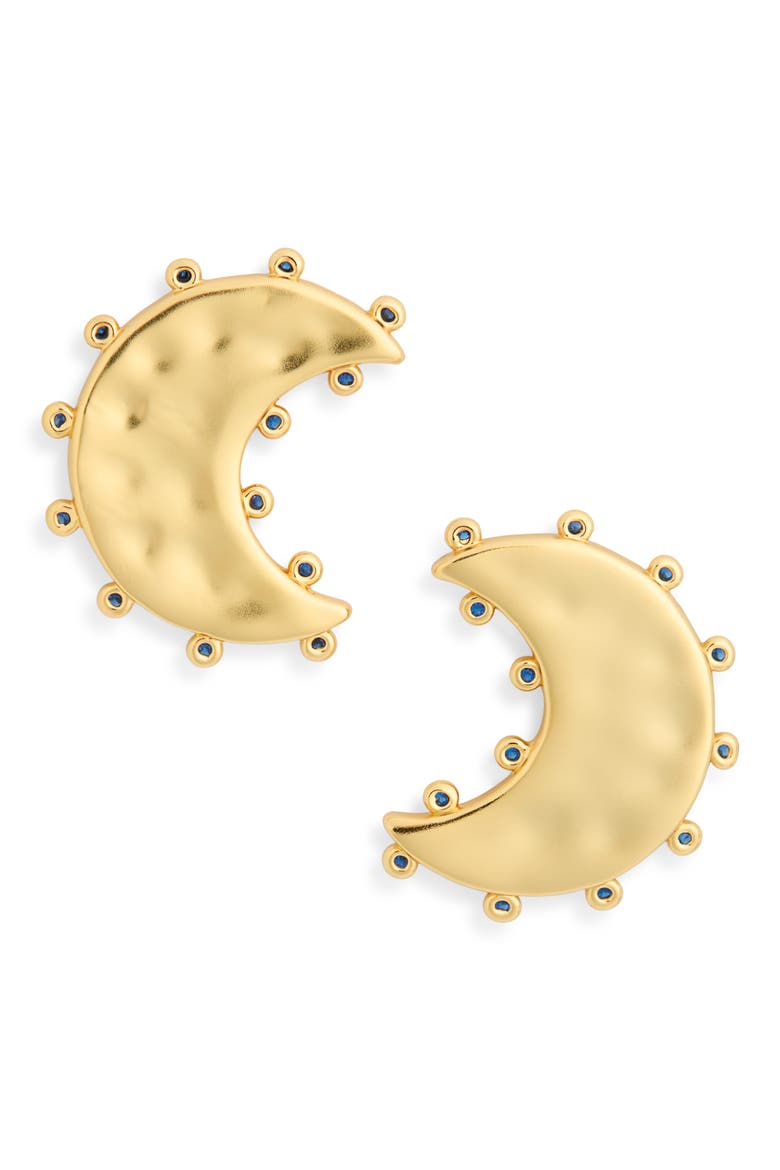 Celestial Moon Statement Stud Earrings, Main, color, VINTAGE GOLD
