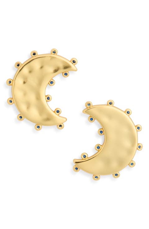 Celestial Moon Statement Stud Earrings