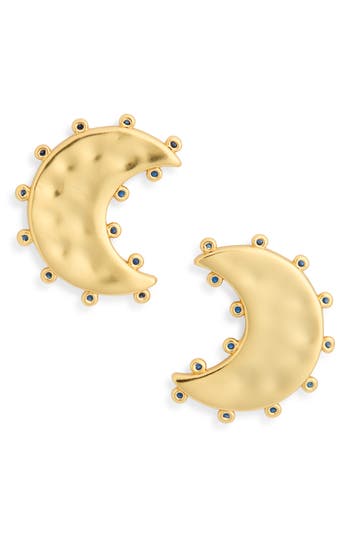 Shop Madewell Celestial Moon Statement Stud Earrings In Vintage Gold