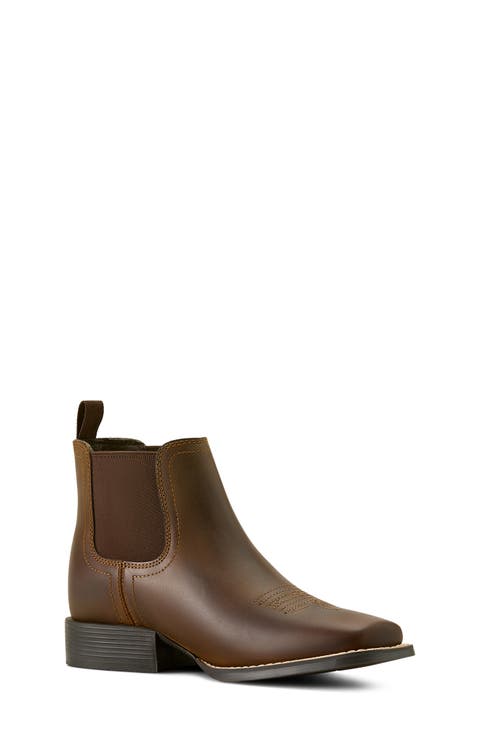 Kids' Booker Wide Square Toe Chelsea Western Boot (Toddler, Little Kid & Big Kid)