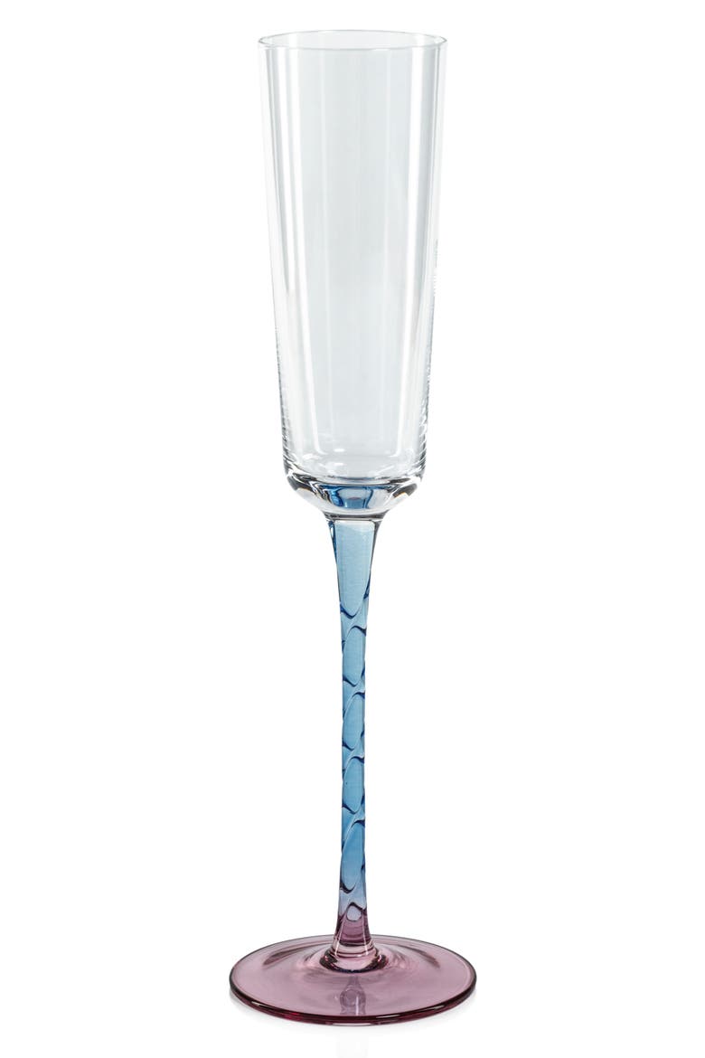 Sachi Set of 6 Champagne Flutes, Main, color, PINK/ BLUE