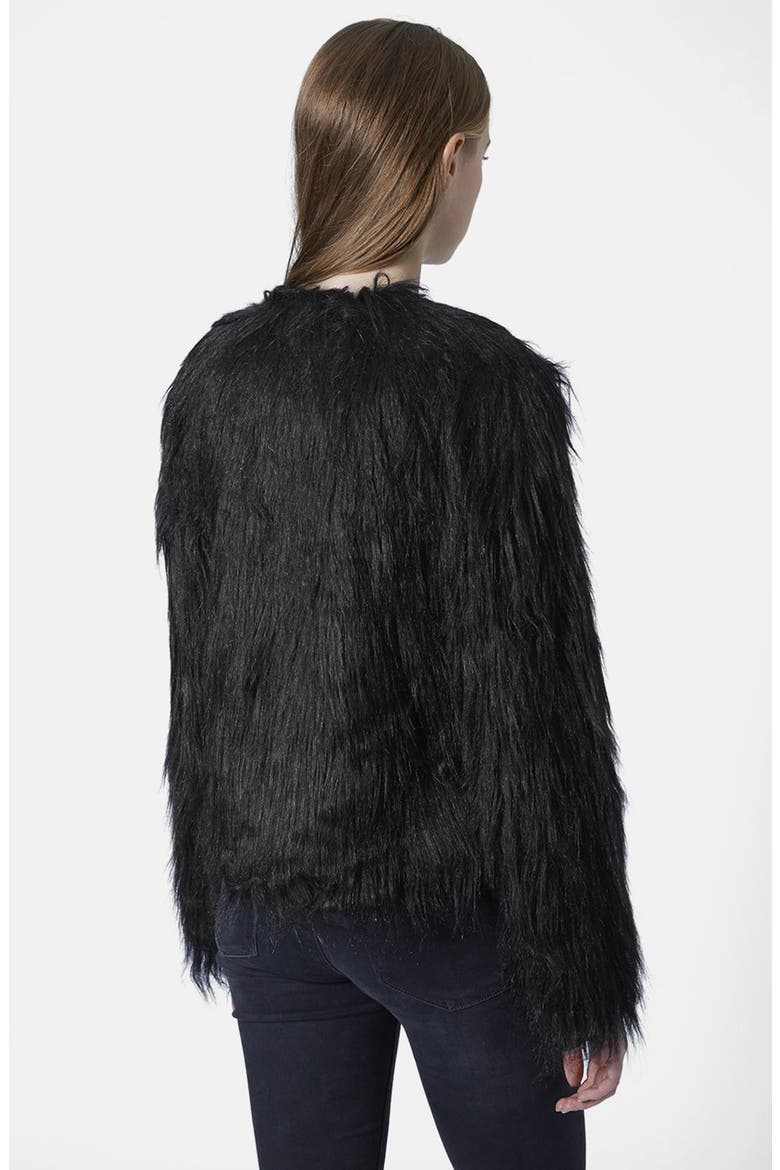 'Gorilla' Faux Fur Jacket, Alternate, color, BLACK