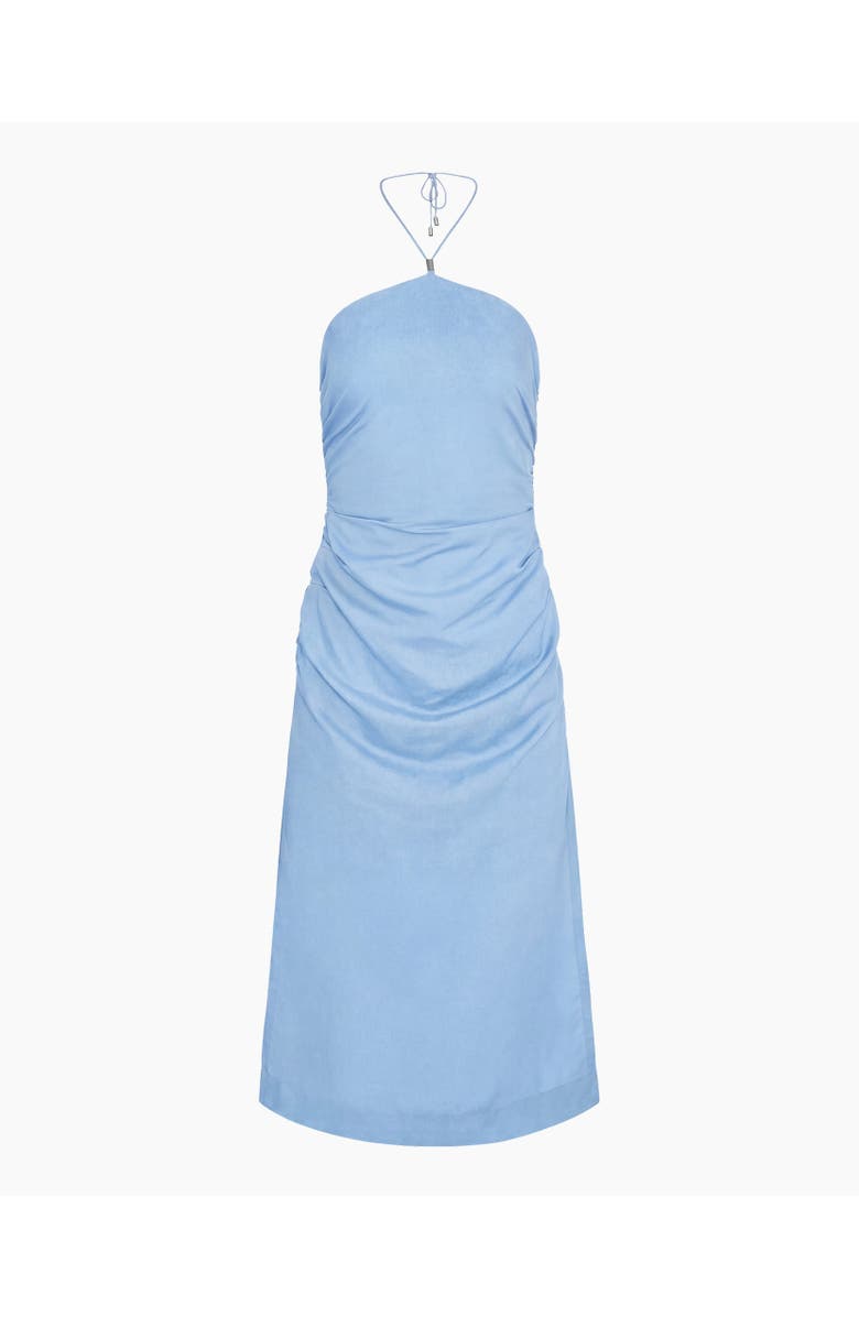 Onia Ruched Halter Dress, Alternate, color, Sky