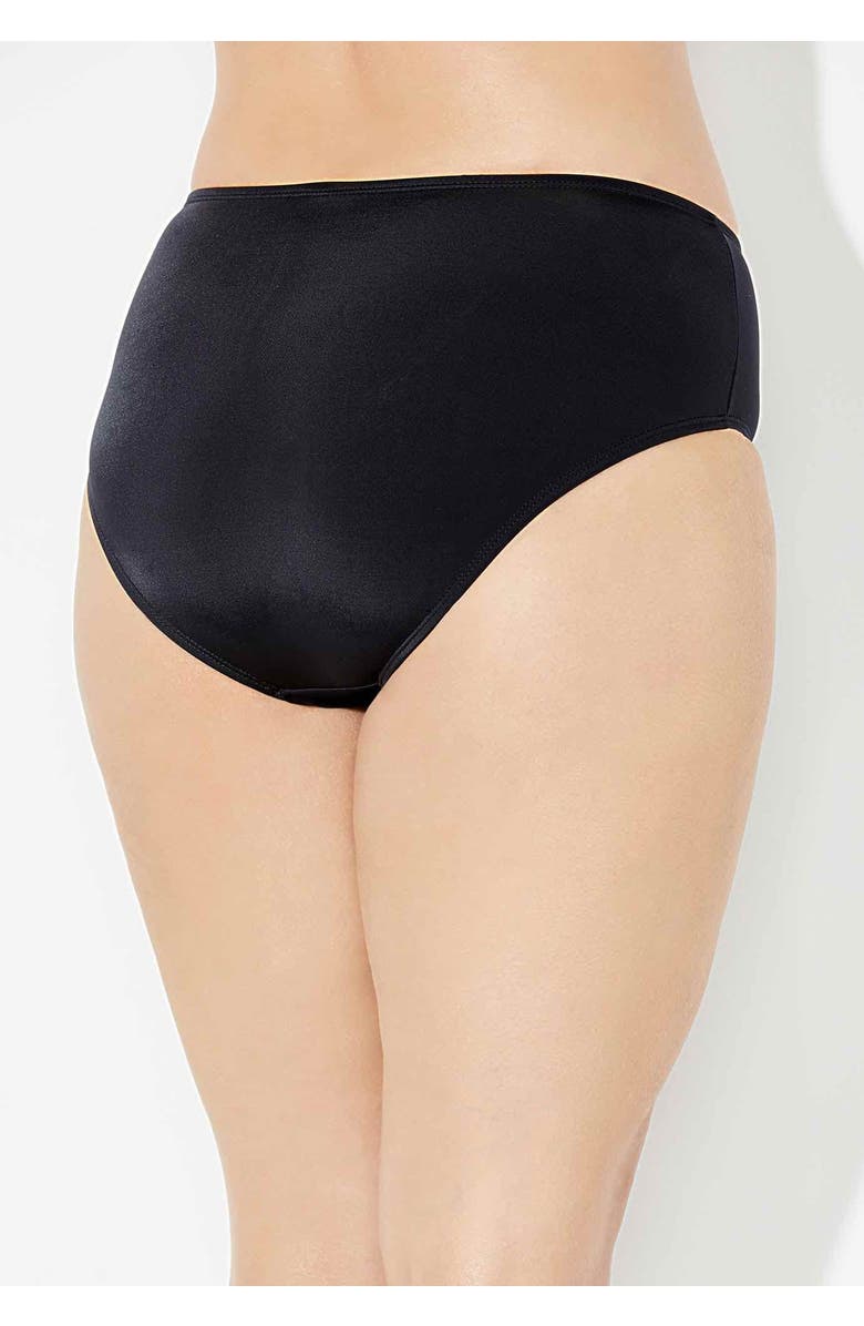 Swimsuits for All Mid-Rise Full Coverage Swim Brief, Alternate, color, Black