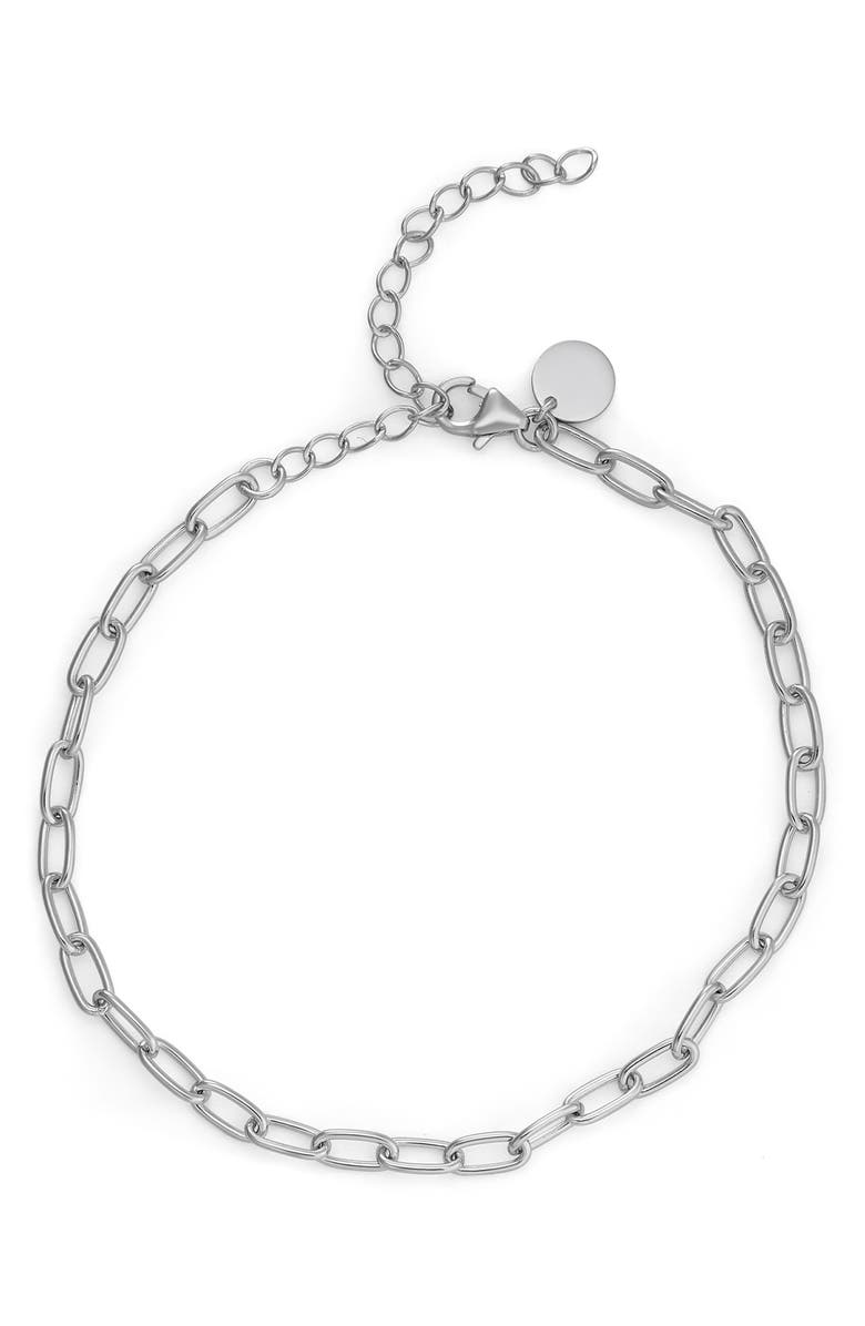 CANDELA JEWELRY Sterling Silver Oval Link Bracelet, Main, color, Silver