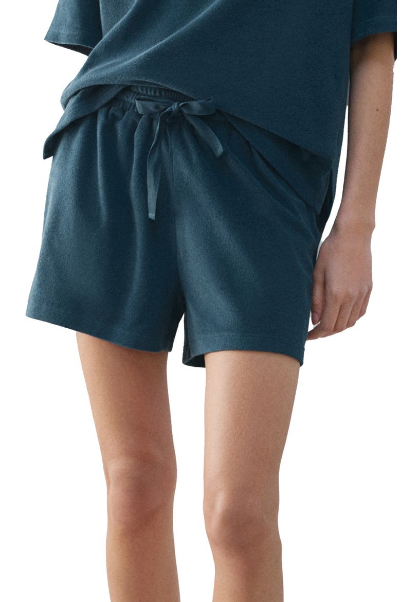 Cotton Blend Terry Shorts, Main, color, BLUE