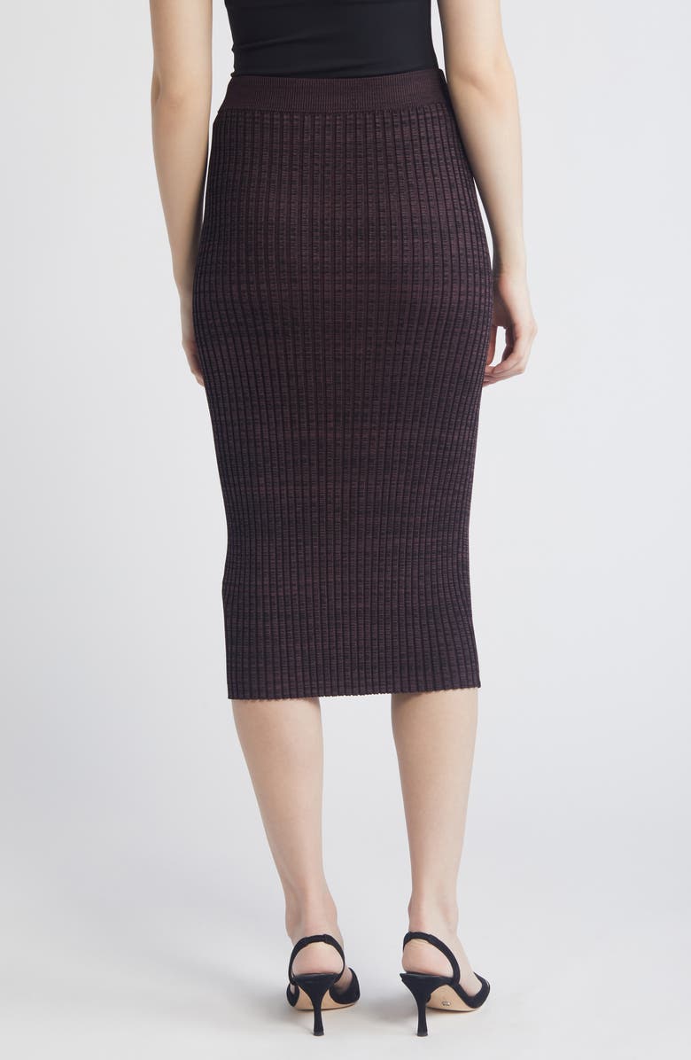 BOSS Farmina Rib Midi Sweater Skirt, Alternate, color, Nightfall Burgundy Melange