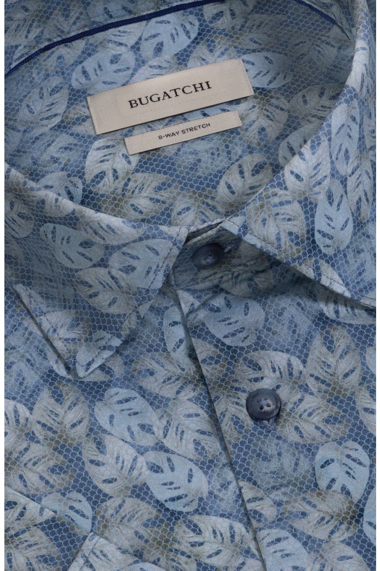 Miles OoohCotton® Print Short Sleeve Button-Up Shirt, Alternate, color, INDIGO