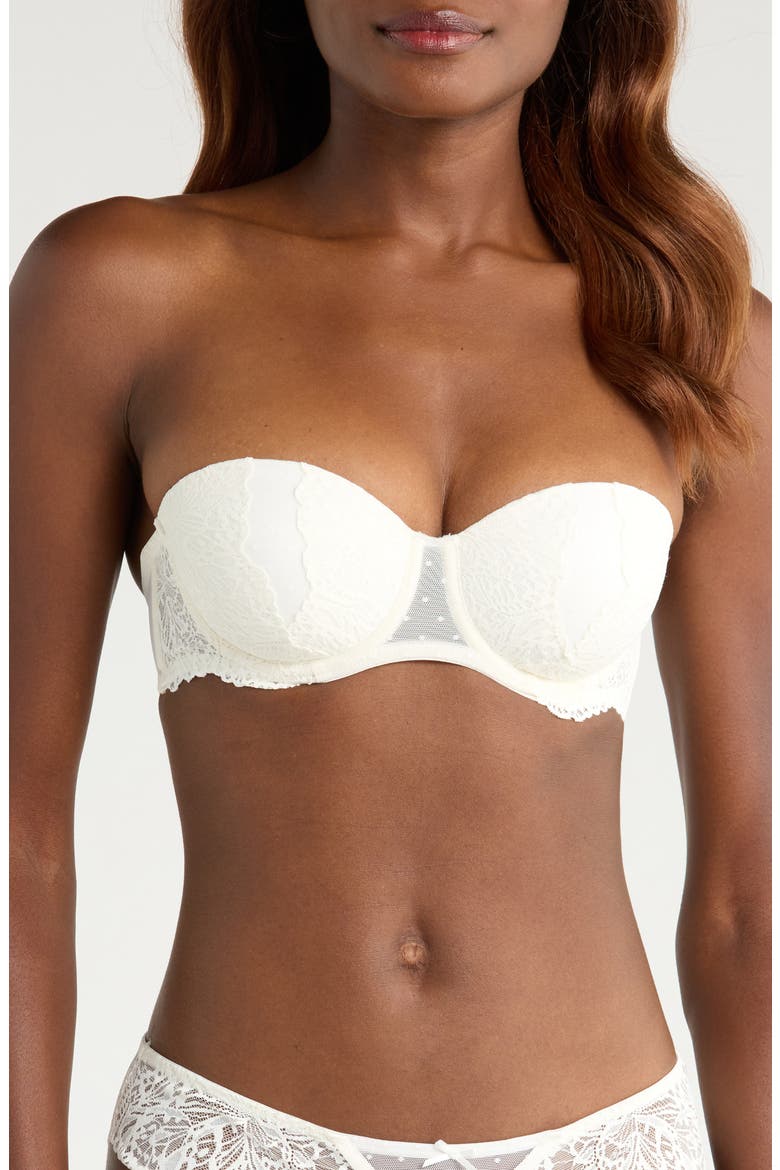 Posie Lace Padded Underwire Bra, Main, color, SNOW WHITE