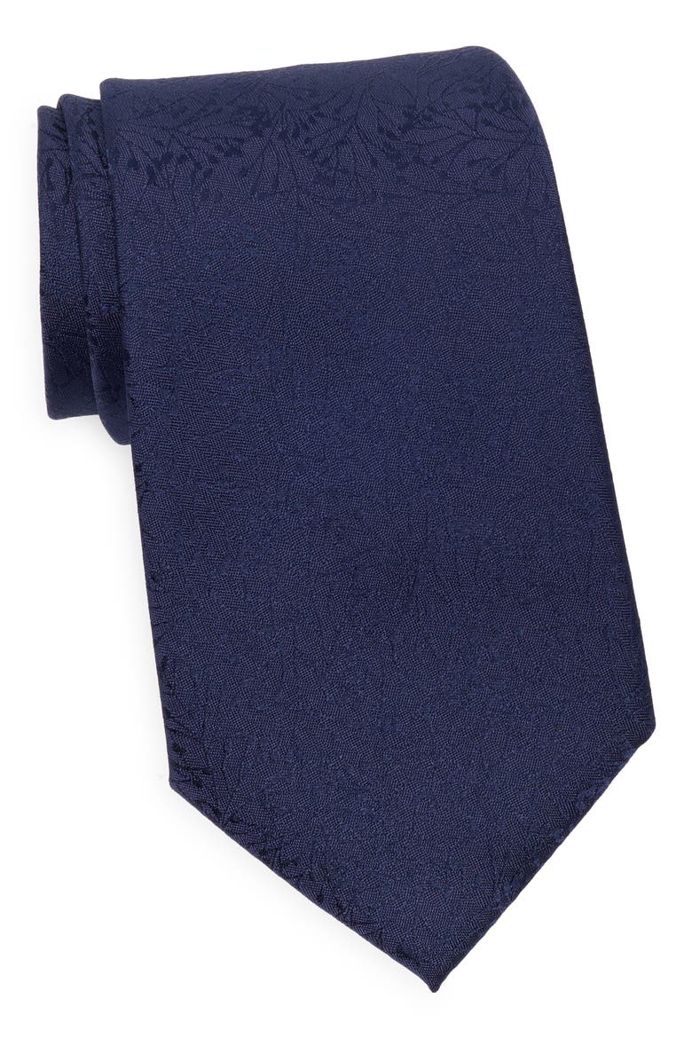 Florence Floral Jacquard Tie, Main, color, NAVY