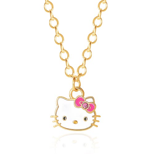 Hello Kitty Duo Necklace Set, One Large One Small In Gold