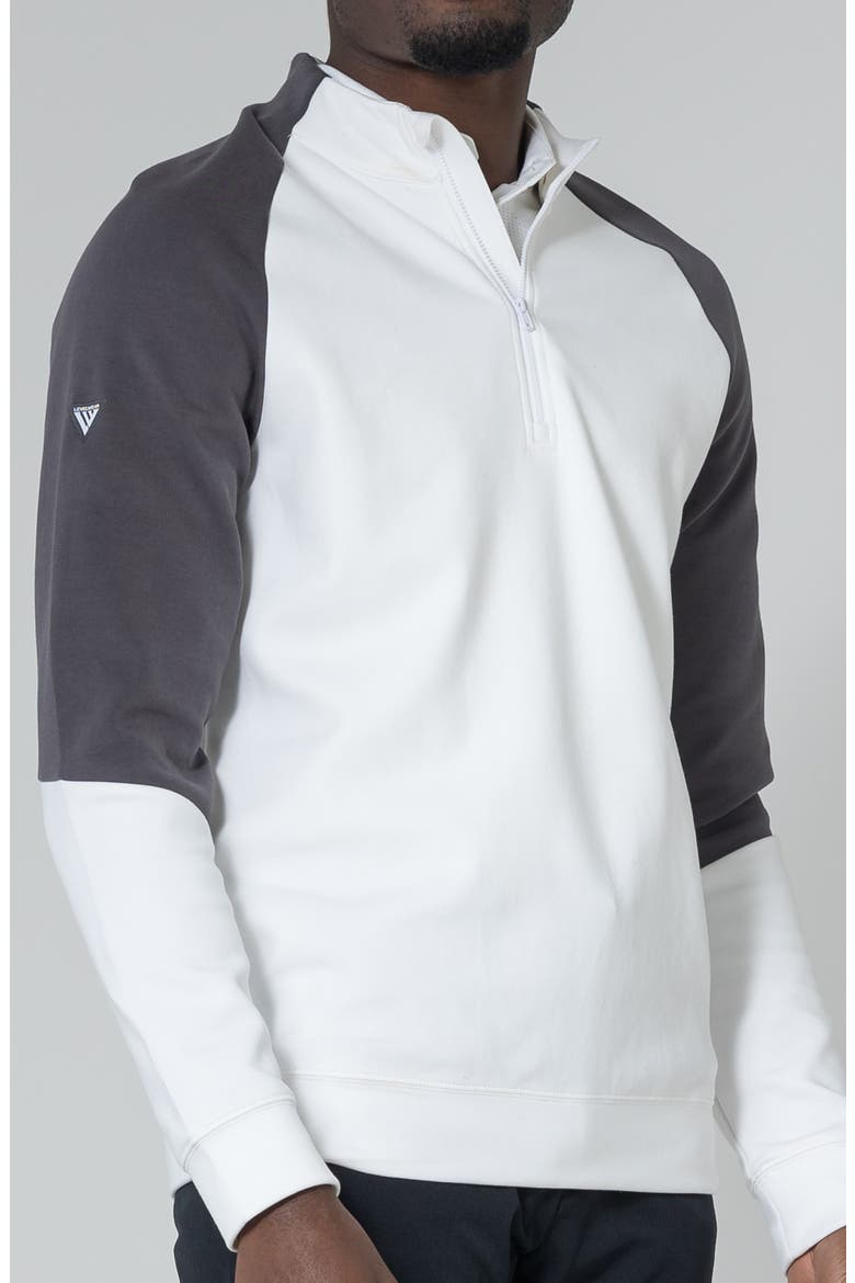 Crown Midlayer Quarter Zip Pullover, Alternate, color, WHITE/ CHARCOAL
