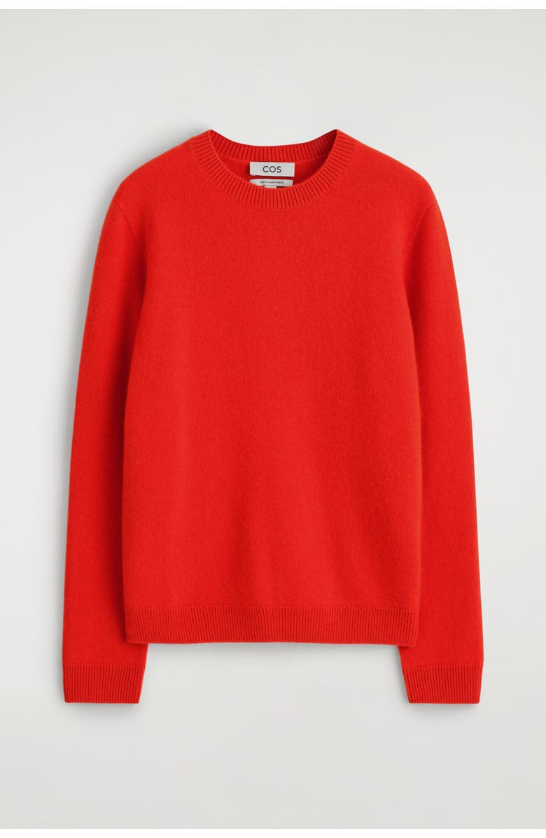 COS Cashmere Crew-Neck Sweater, Alternate, color, Orange