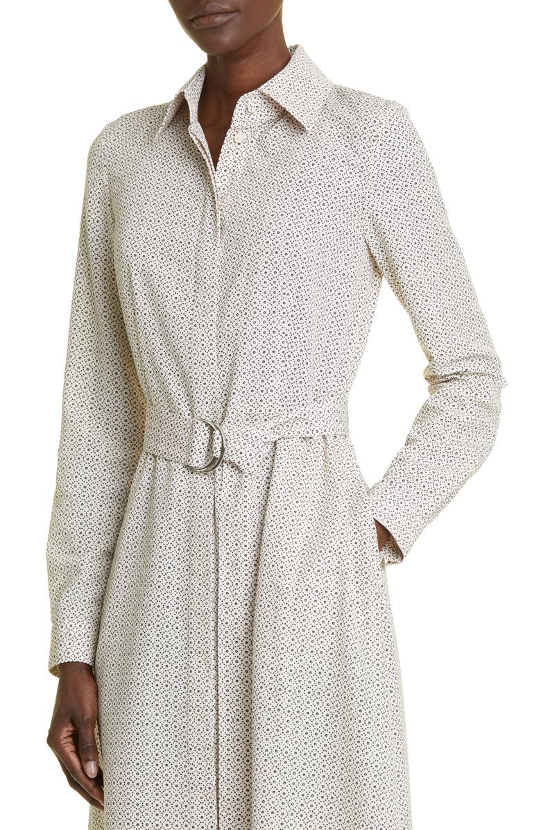 Lafayette 148 New York Abstract Print Long Sleeve Belted Shirtdress, Alternate, color, 