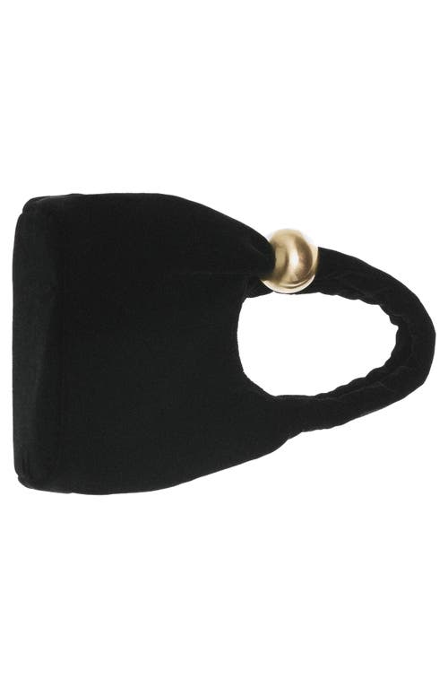 Mango Ball Detail Velvet Handbag In Black
