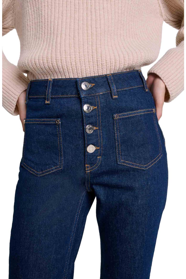 Denim jeans with pockets, Alternate, color, Dark blue