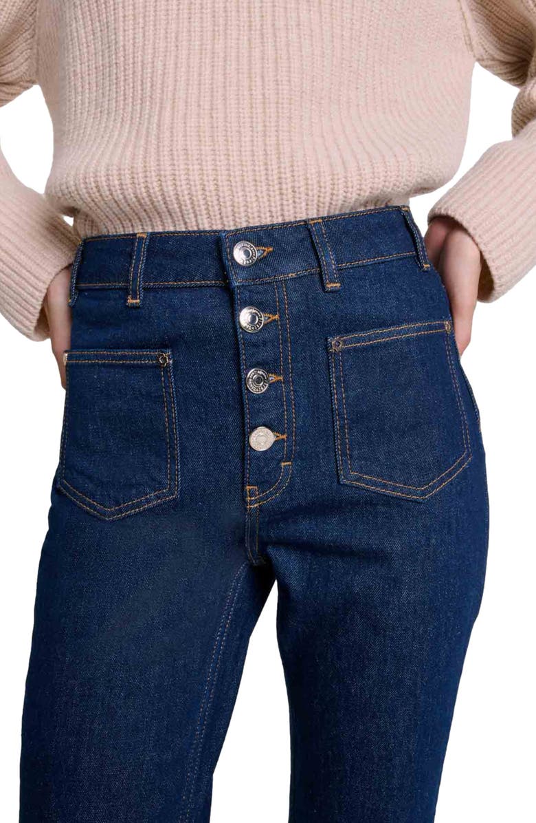 maje Denim jeans with pockets, Alternate, color, Dark Blue