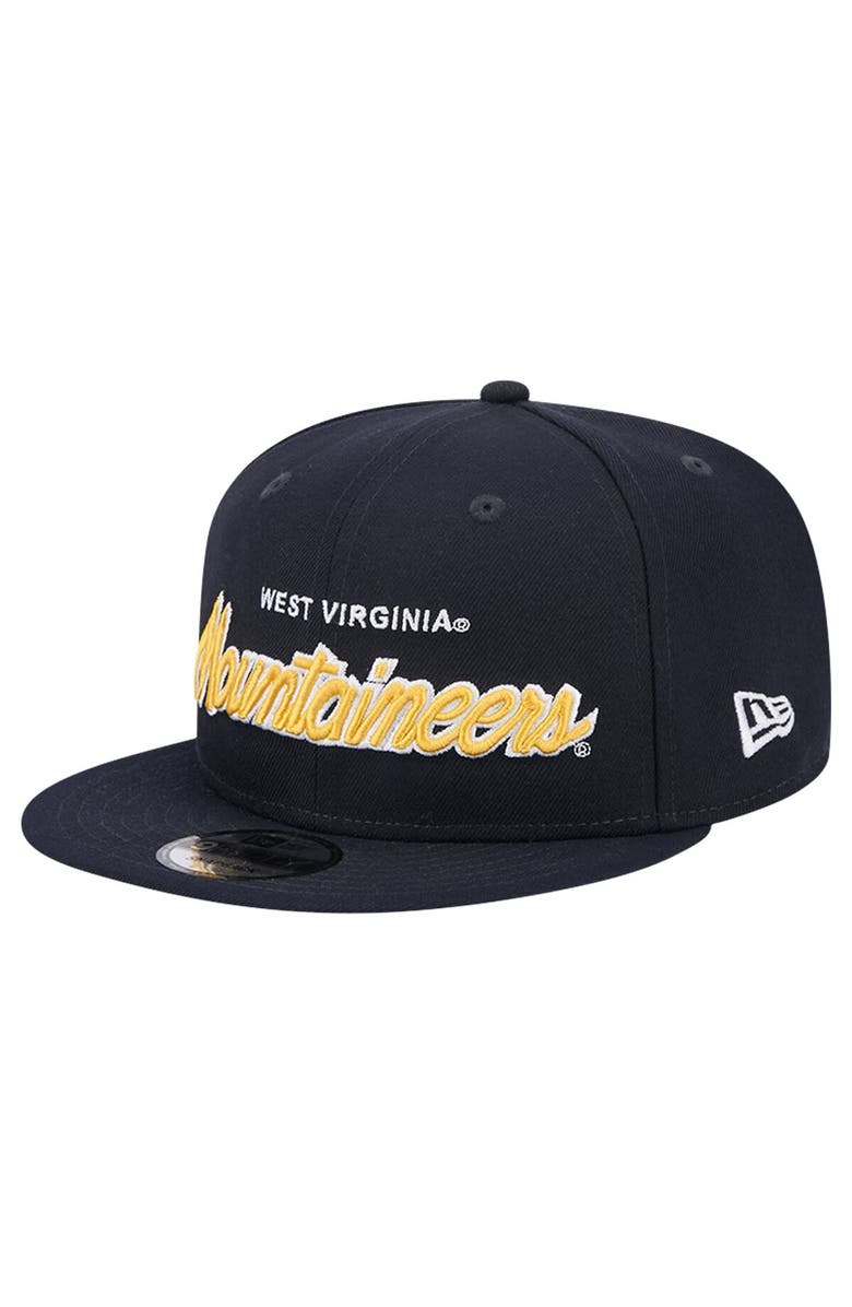 New Era Men's New Era Navy West Virginia Mountaineers Team Script 9FIFTY Snapback Hat, Alternate, color, Navy