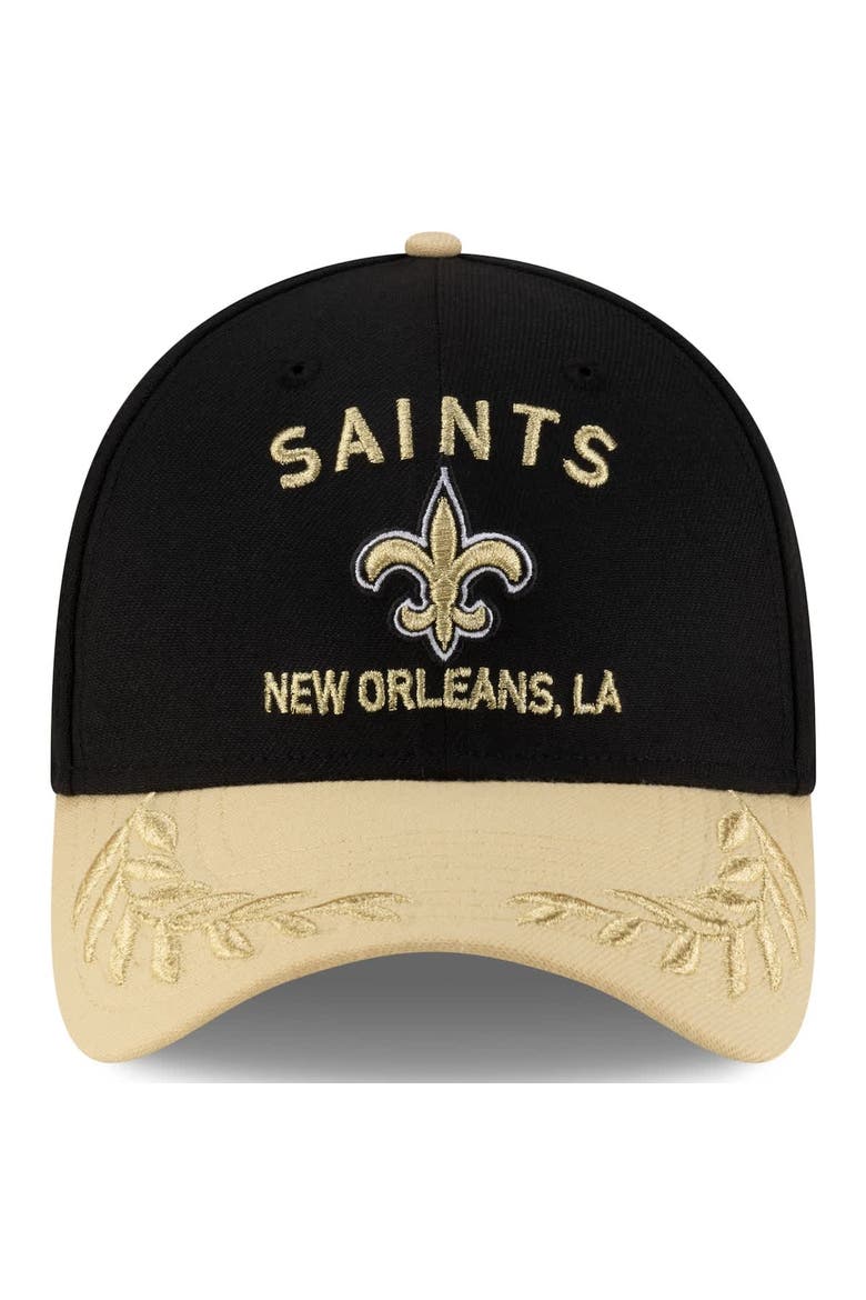 Men's New Era  Black/Gold New Orleans Saints 2025 NFL Draft 39THIRTY Flex Hat, Alternate, color, Black