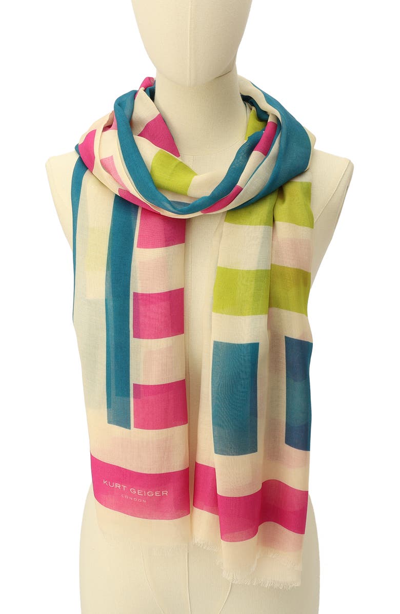 Kurt Geiger London Mixed Stripe Oblong Scarf, Alternate, color, 