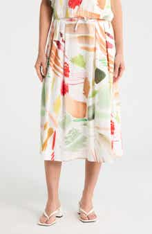 T Tahari Print Maxi Skirt