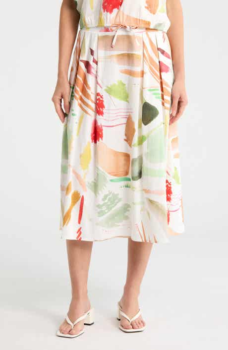 T Tahari Print Maxi Skirt