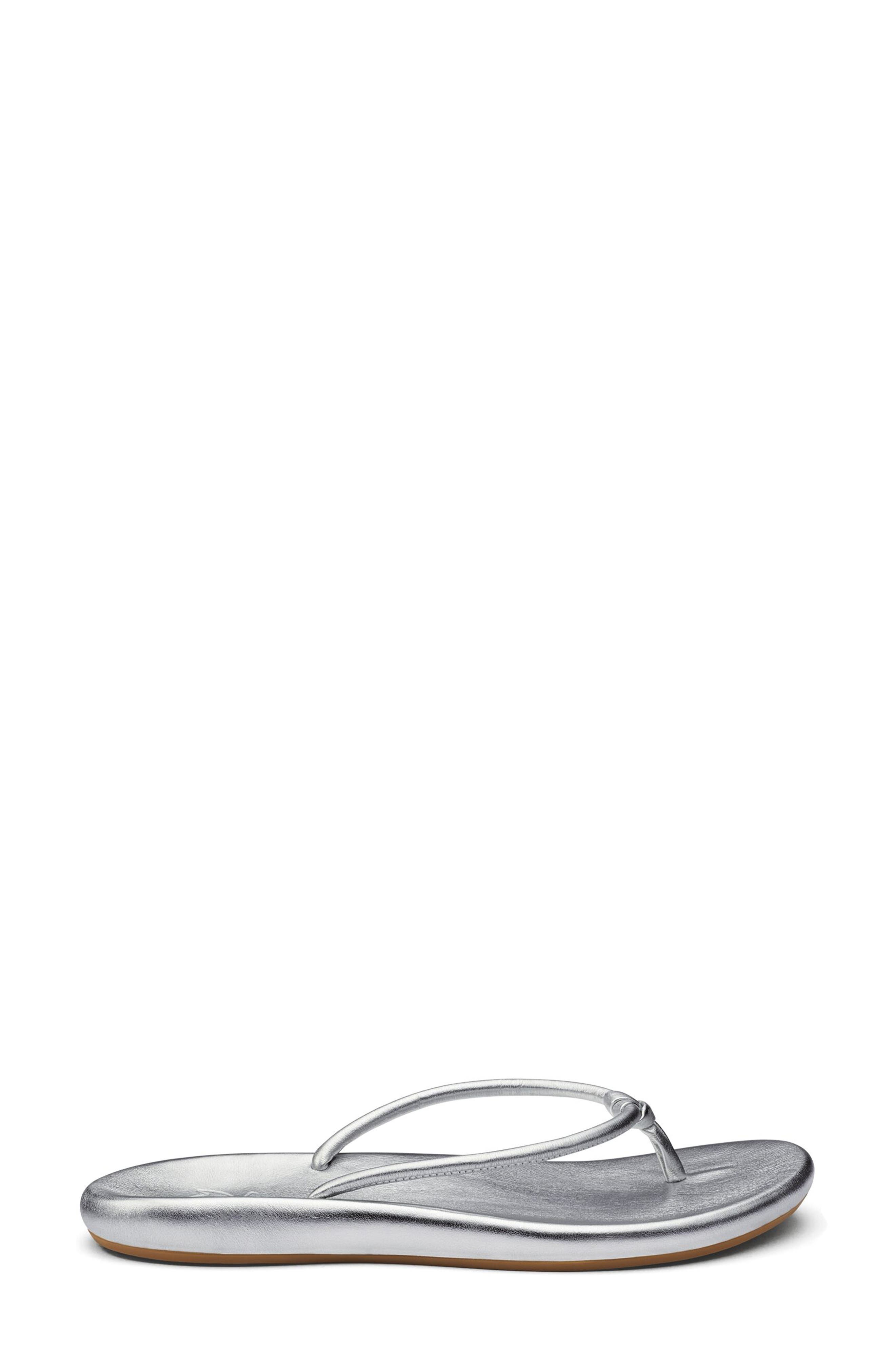OluKai Huawai Flip Flop, Alternate, color, Silver / Silver