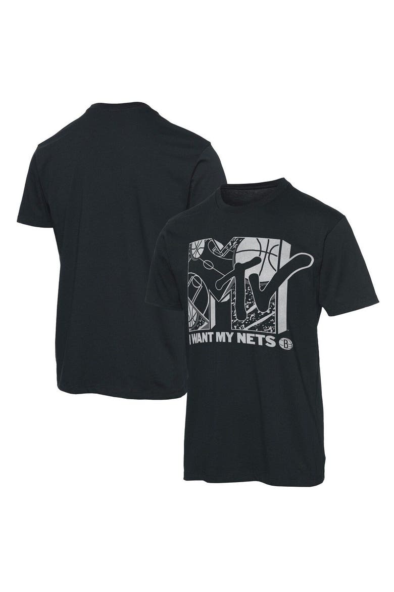 Men's Junk Food Black Brooklyn Nets NBA x MTV I Want My T-Shirt, Main, color, Black
