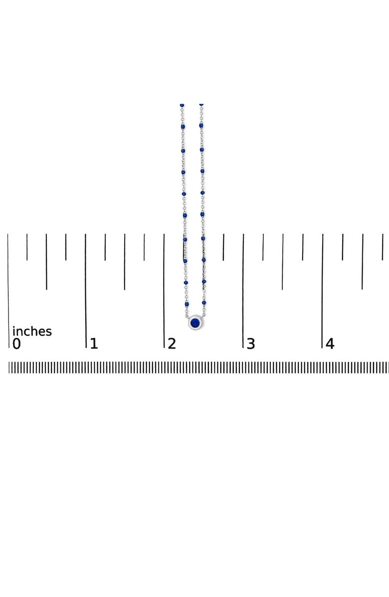 Haus of Brilliance Sterling Silver Created Sapphire Bead Chain Necklace 18 Inch, Alternate, color, Silver