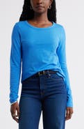 Caslon® Long Sleeve Slub Crewneck T-Shirt