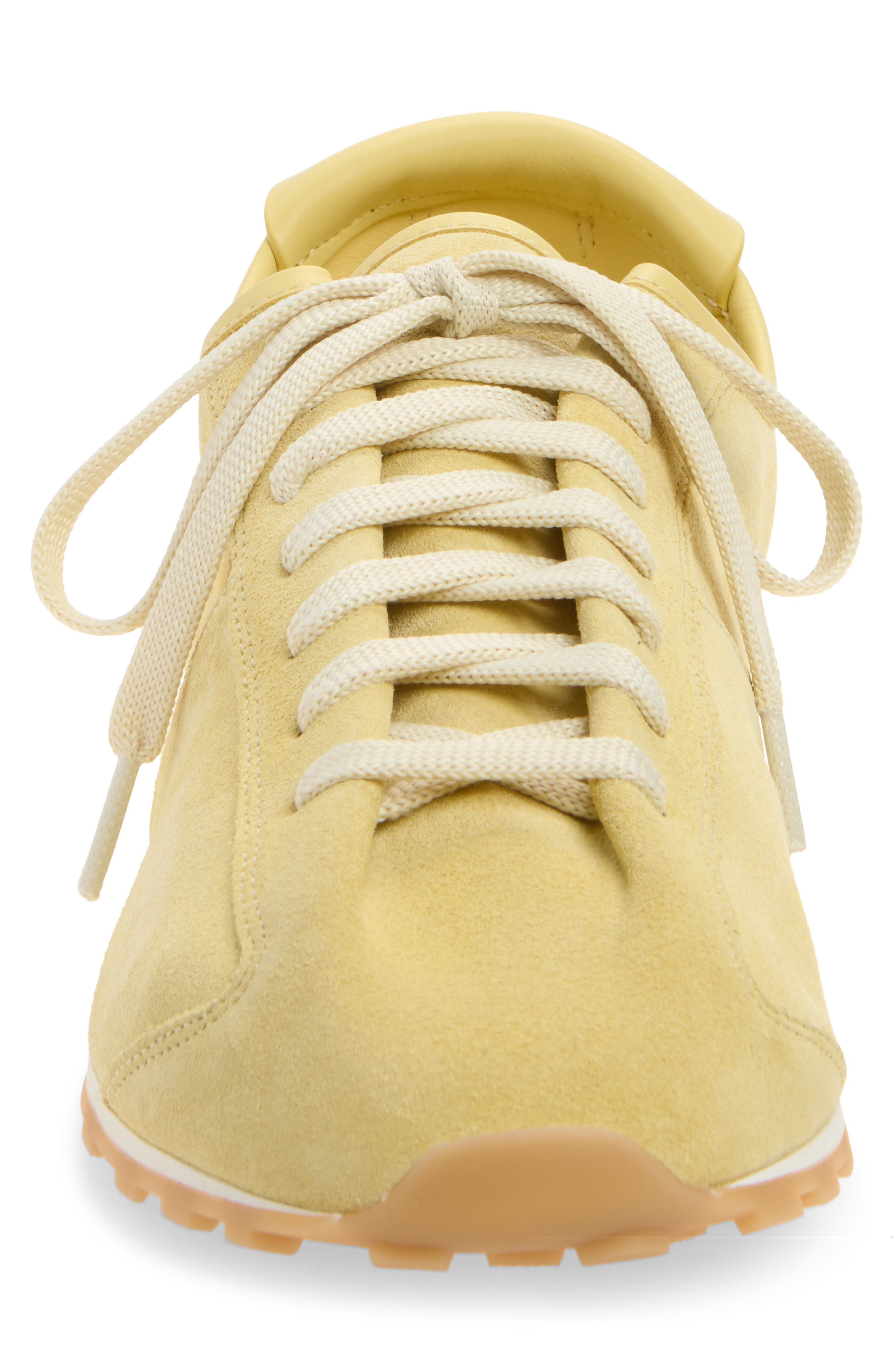 Les Tennis Leather Sneaker, Alternate, color, PALE YELLOW 205