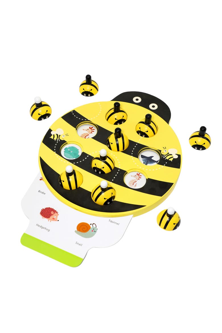 Bee Memory Game Wooden Memory Matching Game for Kids Ages 3, 4, 5 Years Old, Main, color, Yellow