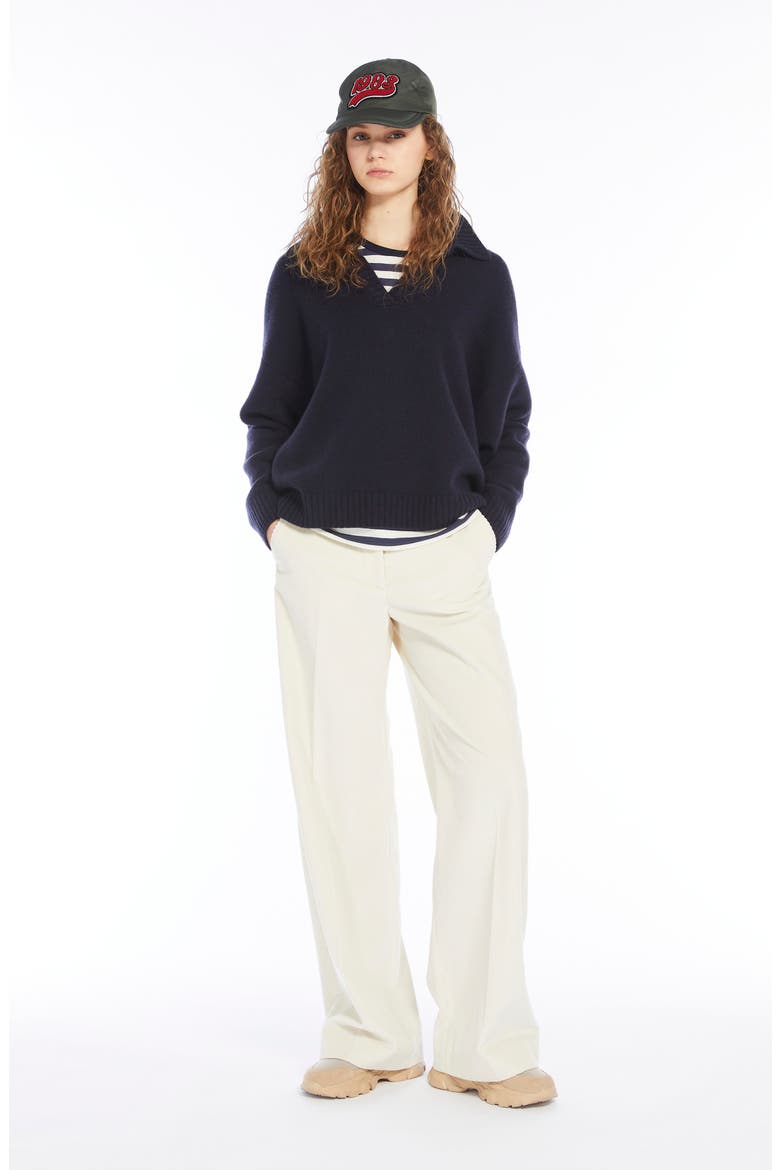 Tania Wide Leg Cotton Corduroy Pants, Alternate, color, MILK