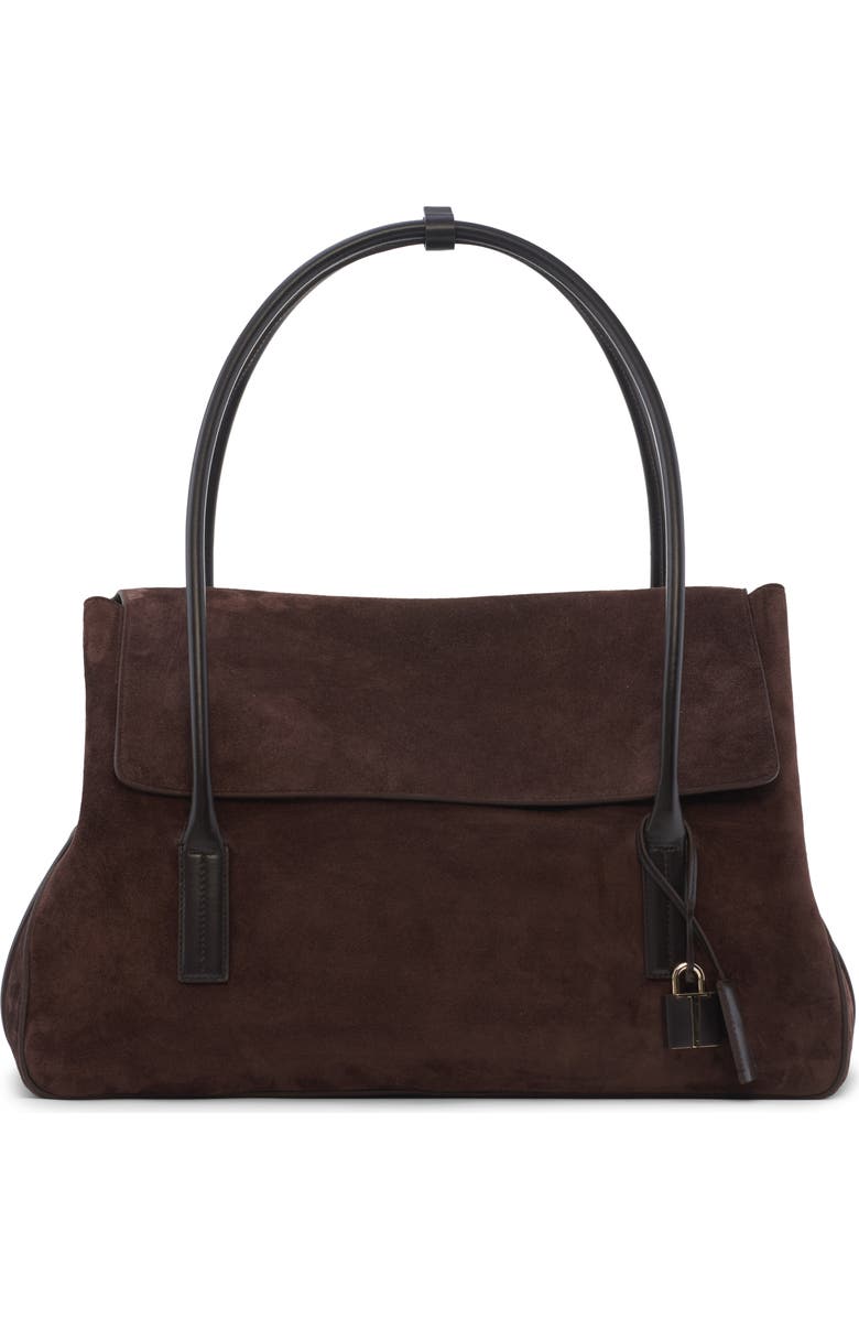 TOM FORD Large Suede Shoulder Bag, Main, color, Brown