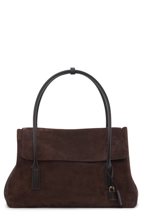 Large Suede Shoulder Bag