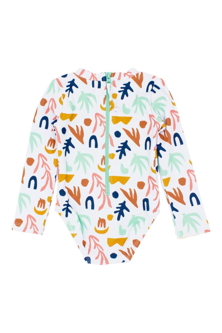 Wave Chaser One-Piece Rashguard Swimsuit, Alternate, color, WHITE