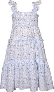 Iris & Ivy Kids' Ditsy Floral Flutter Sleeve Tiered Dress