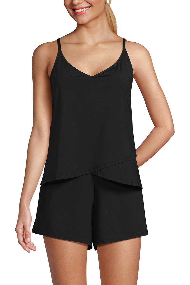 Tulip Romper Swimsuit, Alternate, color, Black