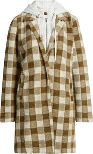 Thread & Supply Plaid Coat with Bib Hoodie
