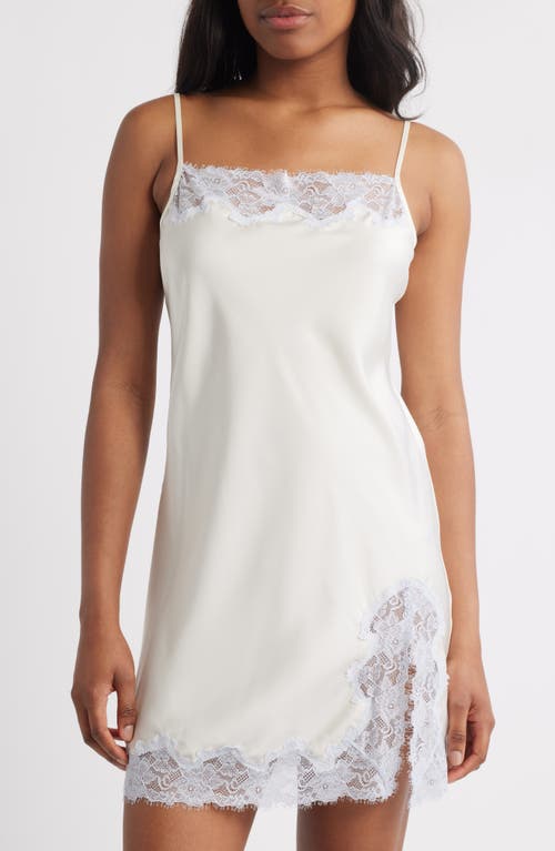 Open Edit Lace Trim Satin Chemise